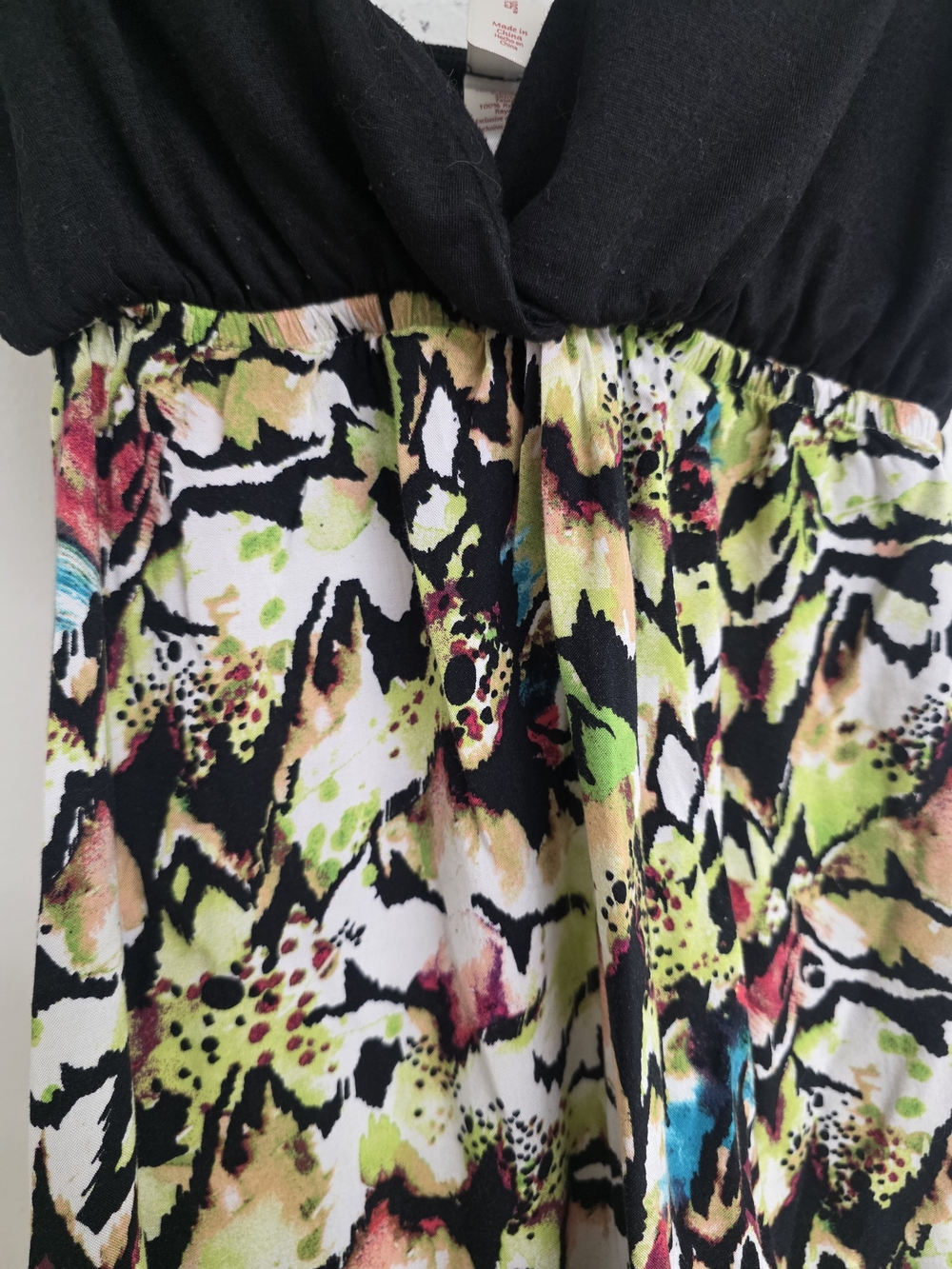No Boundaries Black Bodice Multicolor Printed Maxi Dress (0352) - Picture 2 of 4